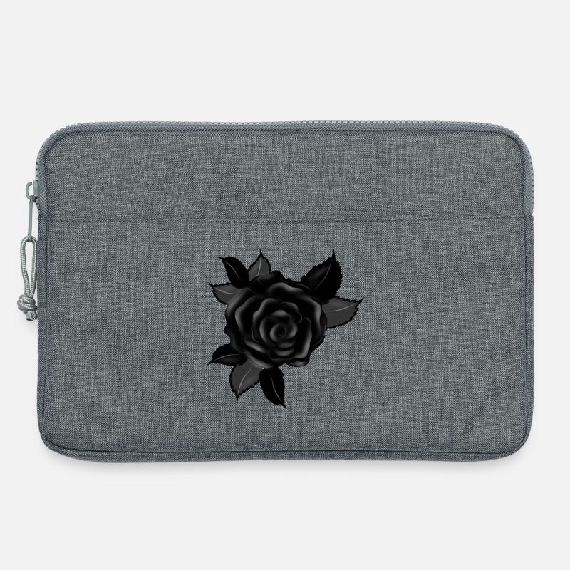 schwarze Gothic Rose - Laptoptasche 13" - Grau meliert