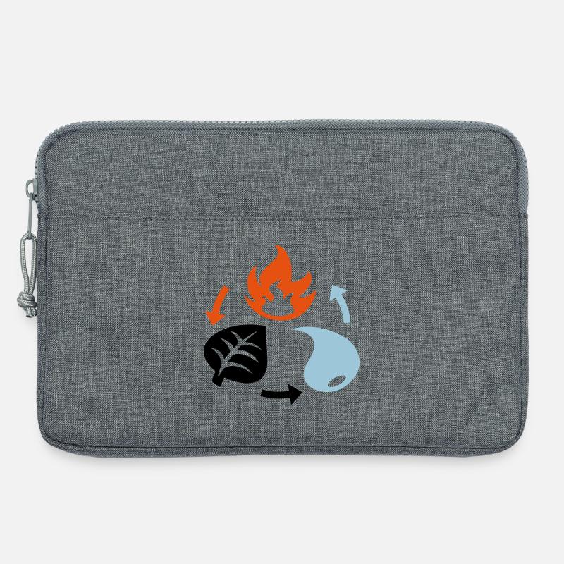 Feuer, Wasser, Pflanzenelemente - Laptoptasche 13" - Grau meliert