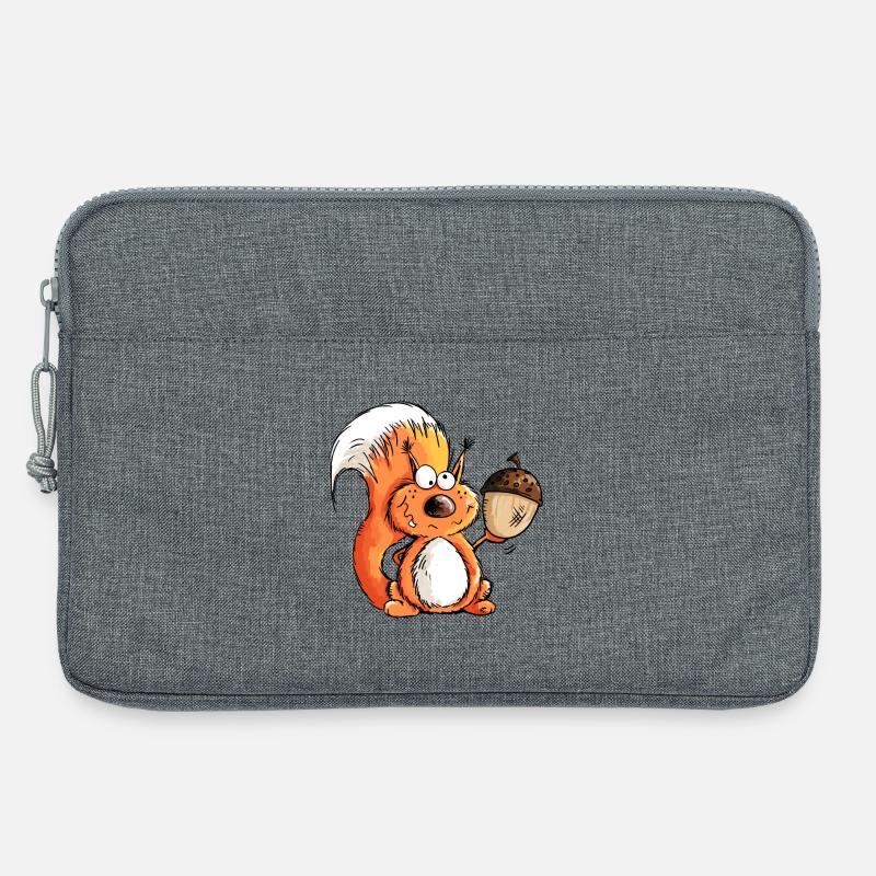 Eichhörnchen - Tier - Tiere - Eichel - Wald - Laptoptasche 13" - Grau meliert