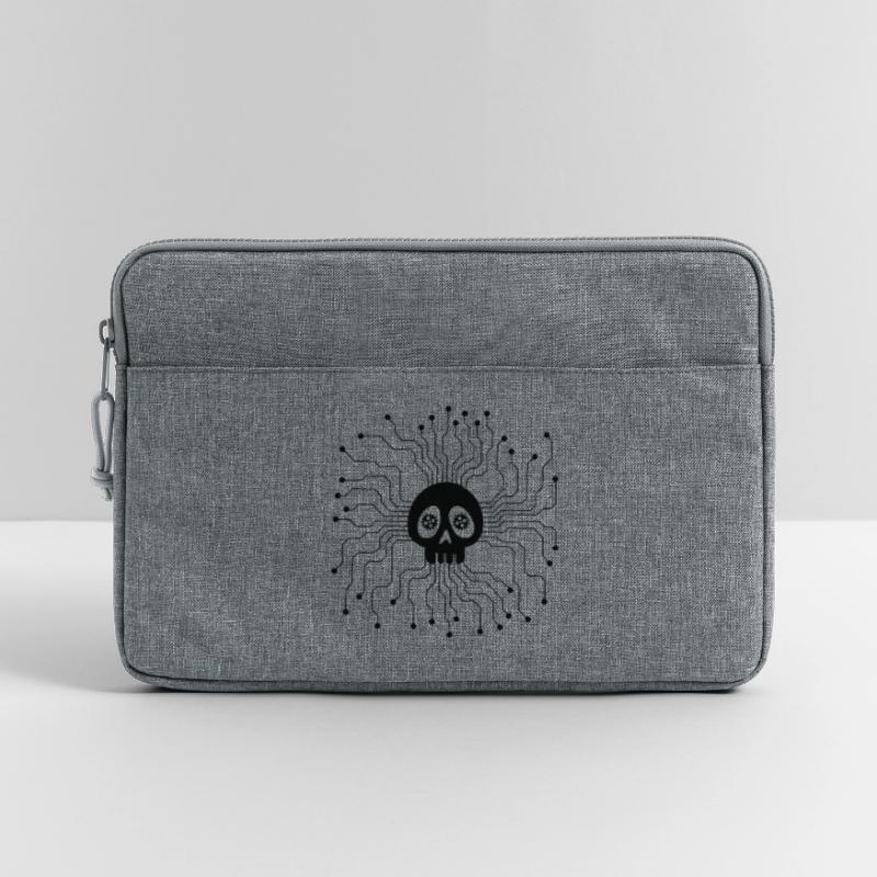 Black microprocessor skull Laptop bag 13"