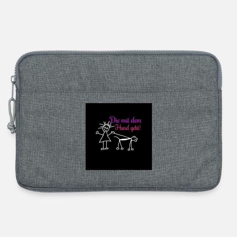 Die mit dem Hund geht ! - Laptoptasche 13" - Grau meliert