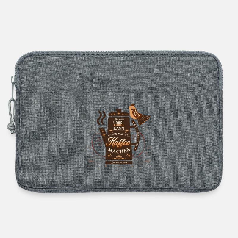 Der frühe Vogel kann den Kaffee machen Büro Spruch - Laptoptasche 13" - Grau meliert
