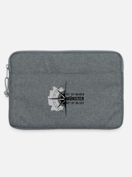 Koordinaten Münster - Laptoptasche 13" - Grau meliert