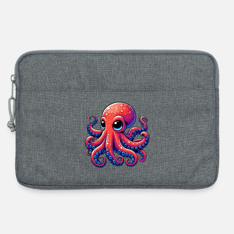 Krake - Laptoptasche 13" - Grau meliert