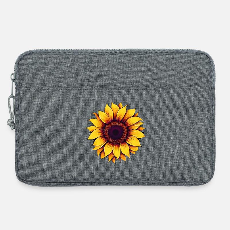 Sonnenblume - Laptoptasche 13" - Grau meliert
