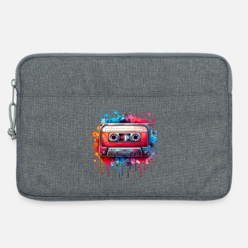Bunte vintage retro Musikkassette - Laptoptasche 13" - Grau meliert