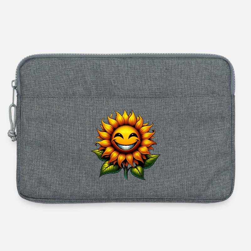 Sonnenblume - Laptoptasche 13" - Grau meliert