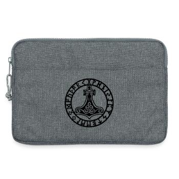 Marteau viking noir - Sacoche pour ordinateur portable 13 pouces - gris chiné - Devant