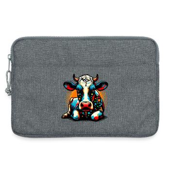 Cow - Laptop bag 13" - heather grey - Front