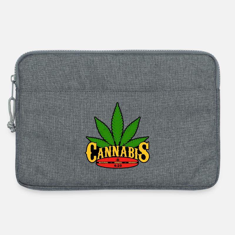 Cannabis Blatt Retro Abzeichen Design - Laptoptasche 13" - Grau meliert