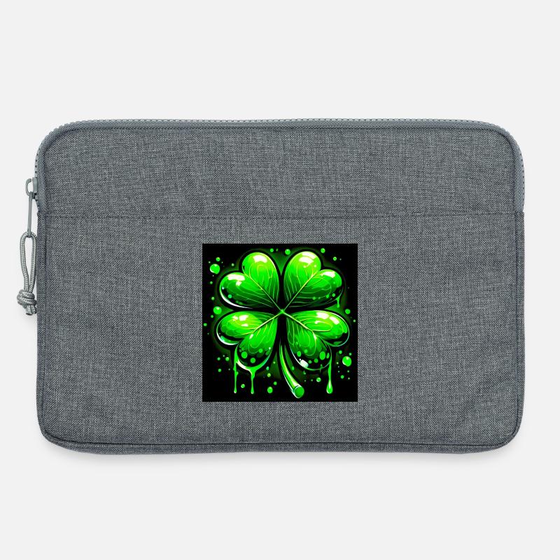 Vierblättriges Kleeblatt - Laptoptasche 13" - Grau meliert