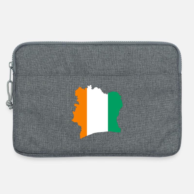 Stylized tricolor ivory coast map - Laptop bag 13" - heather grey