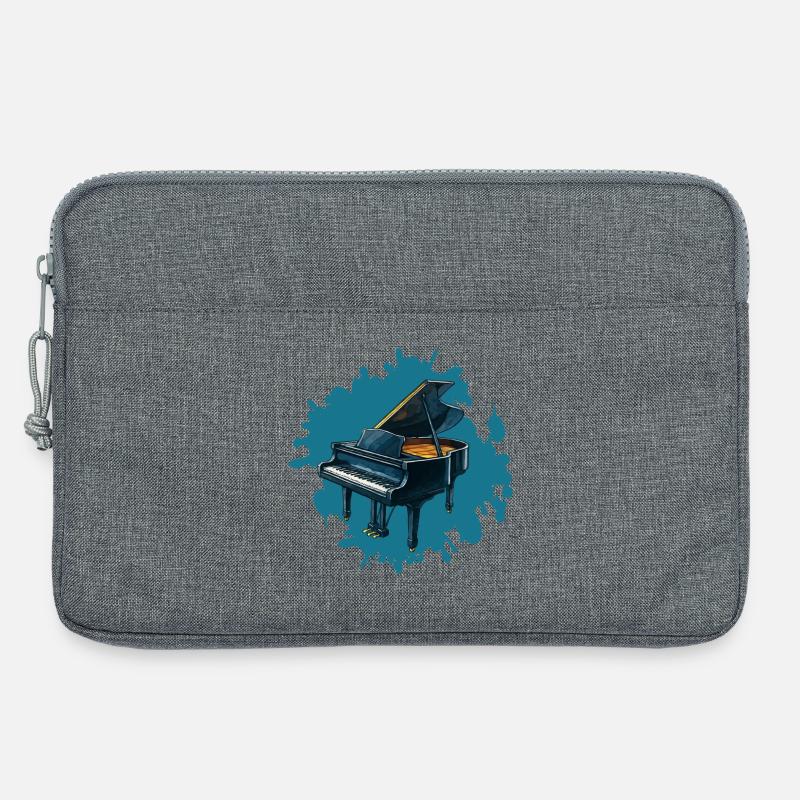 Piano Splash Blau Hintergrund - Laptoptasche 13" - Grau meliert