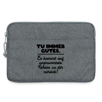 Tu immer gutes. - Laptoptasche 13" - Grau meliert - Vorne