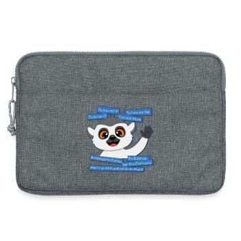 Panda Grüße: The Art of Tschau (Mundart) - Laptoptasche 13" - Grau meliert - Vorne