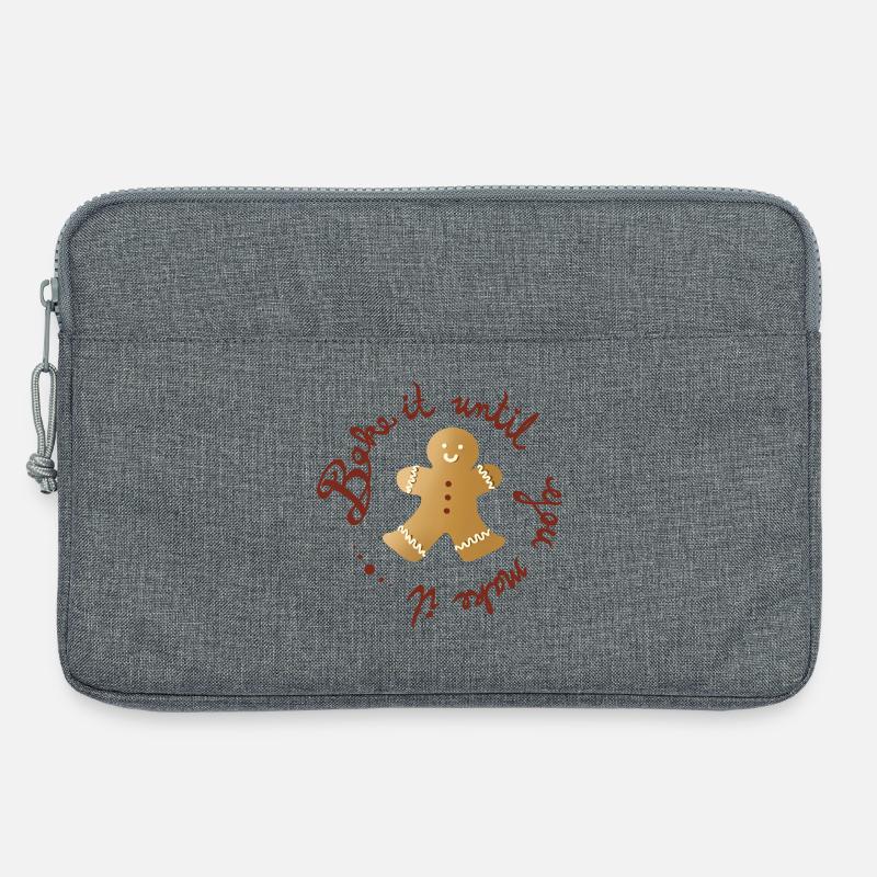 Bake It Until You Make It – Lustiger Lebkuchenmann - Laptoptasche 13" - Grau meliert