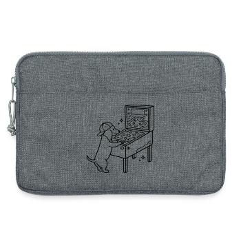 Pinball Pinball Dachshund Dog Kids - Laptop bag 13" - heather grey - Front