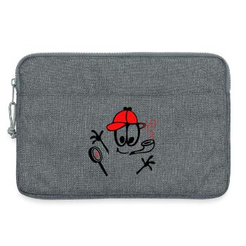 Detektiv mit Pfeife - Laptoptasche 13" - Grau meliert - Vorne