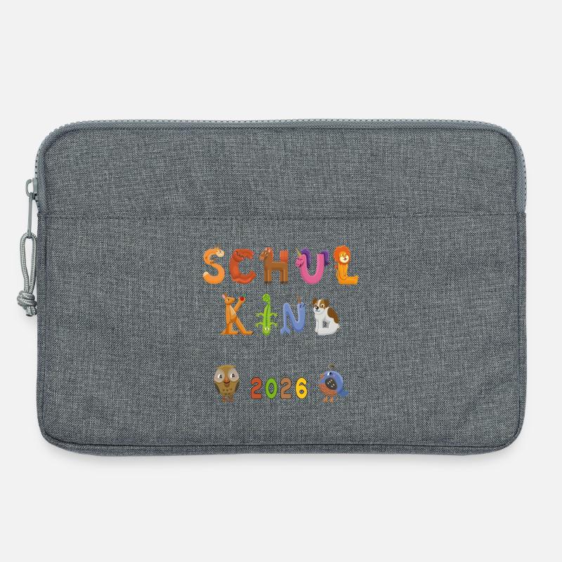 Schule 2026  Bunte Buchstabenwelt - Laptoptasche 13" - Grau meliert