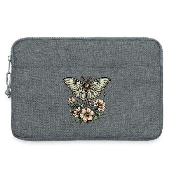 Papillon de nuit avec bouquet de fleurs - Sacoche pour ordinateur portable 13 pouces - gris chiné - Devant