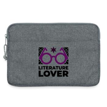 Texte des lunettes pour amoureux de la littérature - Sacoche pour ordinateur portable 13 pouces - gris chiné - Devant