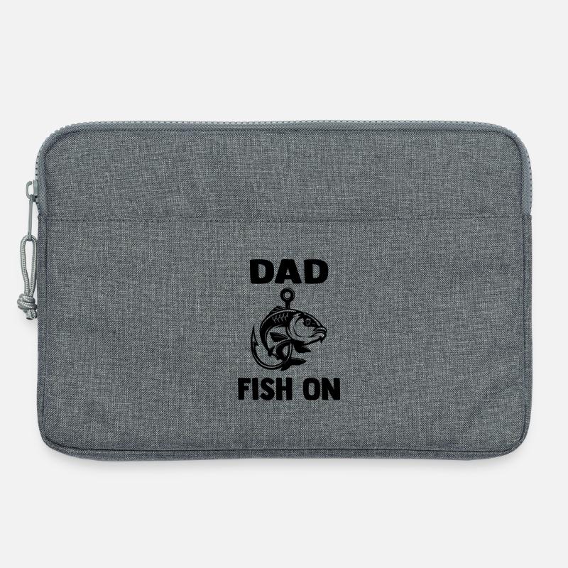 dad_fish_on - Laptoptasche 13" - Grau meliert