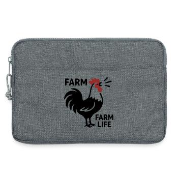 Logo de la Vie à la Ferme Rooster - Sacoche pour ordinateur portable 13 pouces - gris chiné - Devant