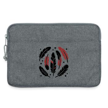Bird Feathers Circle Logo - Laptop bag 13" - heather grey - Front