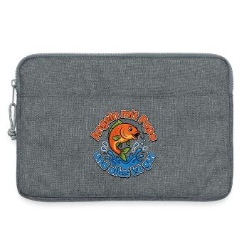 Angeln mit Papa – Alles gut - Laptoptasche 13" - Grau meliert - Vorne