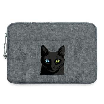 Two-color cat with heterochromia - Laptop bag 13" - heather grey - Front