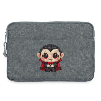 Vampire mignon en look tricoté - Sacoche pour ordinateur portable 13 pouces - gris chiné - Devant