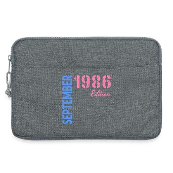 September 1986 Birthday - Laptop bag 13" - heather grey - Front