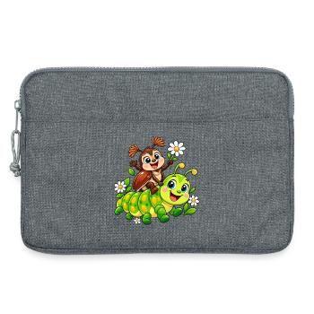 Maikäfer auf Raupe - Laptoptasche 13" - Grau meliert - Vorne