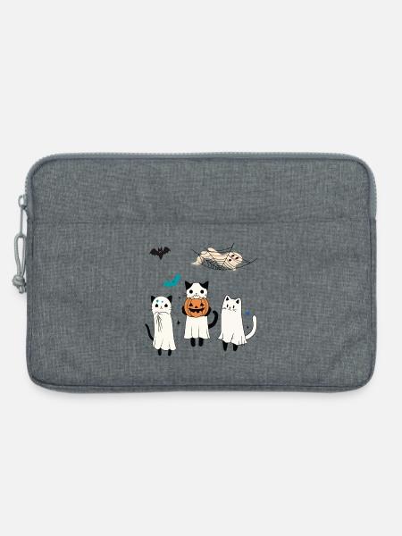 Katzen Halloween - Laptoptasche 13" - Grau meliert