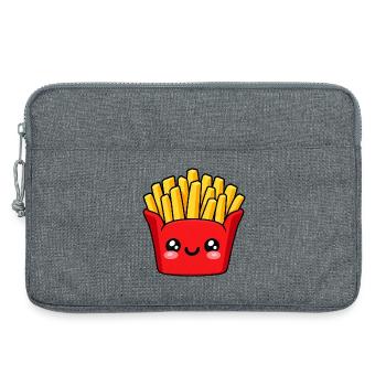 Kawaii Pommes Frites Lächeln - Laptoptasche 13" - Grau meliert - Vorne