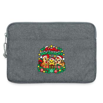 Weihnachts Hühner - Laptoptasche 13" - Grau meliert - Vorne