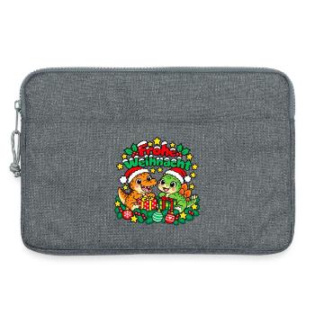 Weihnachts Dinosaurier - Laptoptasche 13" - Grau meliert - Vorne