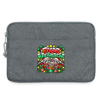 Frohe Weihnachten Waschbären - Laptoptasche 13" - Grau meliert - Vorne