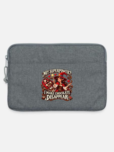 Meine Superkraft? Schokoladen-Verschwinde-Hexe - Laptoptasche 13" - Grau meliert