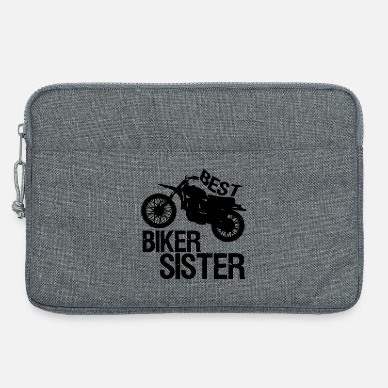 Biker Sister Motorrad Motorradfahrer Geschenk - Laptoptasche 13" - Grau meliert