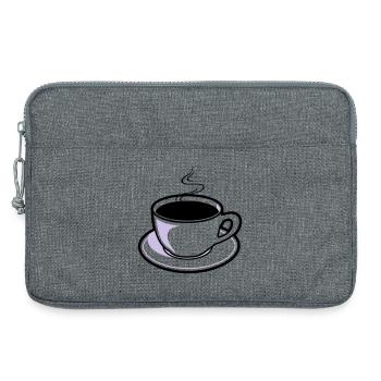 Kaffee, Tasse, Koffein - Laptoptasche 13" - Grau meliert - Vorne