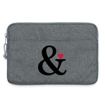 Esperluette coeur et amour signe cadeau d'amour - Sacoche pour ordinateur portable 13 pouces - gris chiné - Devant