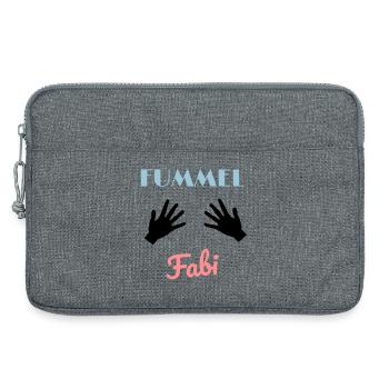 Fummel Fabi Funny Saying Design Hands Humor - Laptop bag 13" - heather grey - Front