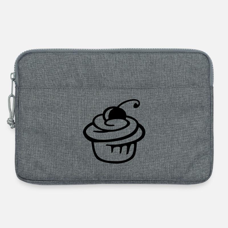 Cupcake Kirsche – Süßer Kuchen & Partyspaß - Laptoptasche 13" - Grau meliert