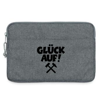Glück auf mit Schlägel und Eisen - Laptoptasche 13" - Grau meliert - Vorne