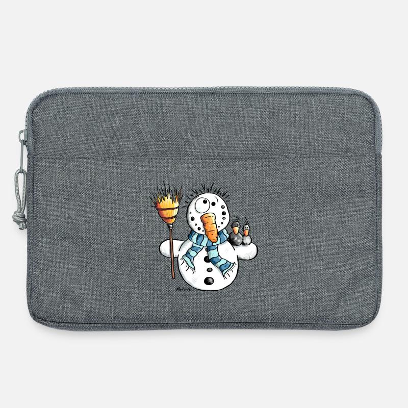 Knuffiger Schneemann - Laptoptasche 13" - Grau meliert