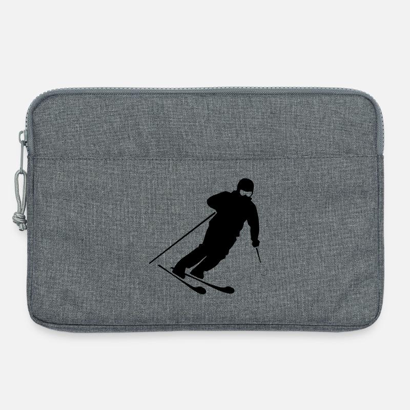 Skifahrer Action Silhouette - Laptoptasche 13" - Grau meliert