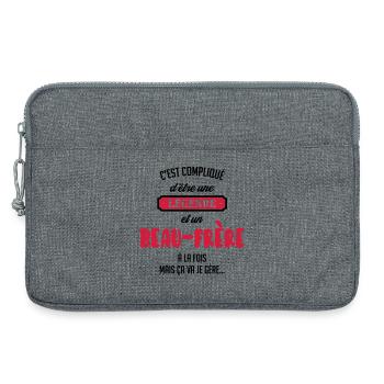 Belle Beau-Frère / Belle-Sœur / Beau Frere / Belle - Sacoche pour ordinateur portable 13 pouces - gris chiné - Devant