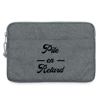 Pile en retard / Humour / Ponctualité - Sacoche pour ordinateur portable 13 pouces - gris chiné - Devant