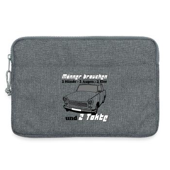 , DDR , 2 Hände 2 Augen 2 Eier 2 Takte (25 - Laptoptasche 13" - Grau meliert - Vorne